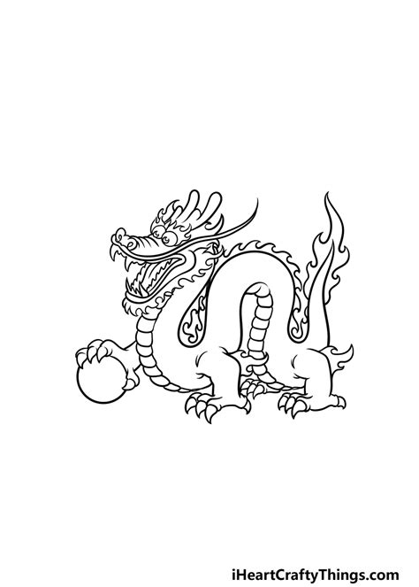 Chinese Dragon Drawing - How To Draw A Chinese Dragon Step By Step