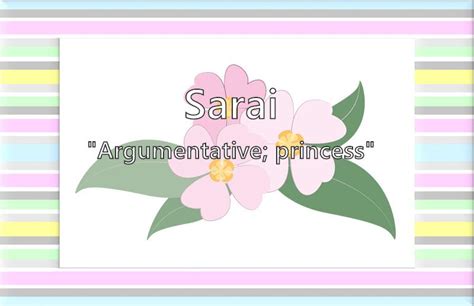 Sarai - What does the girl name Sarai mean? (Name Image)