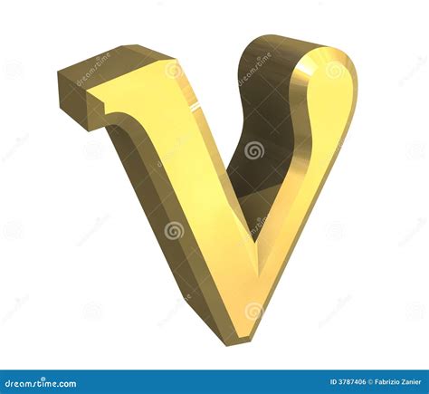 3D Upsilon symbol in gold stock illustration. Illustration of isolation - 3787406