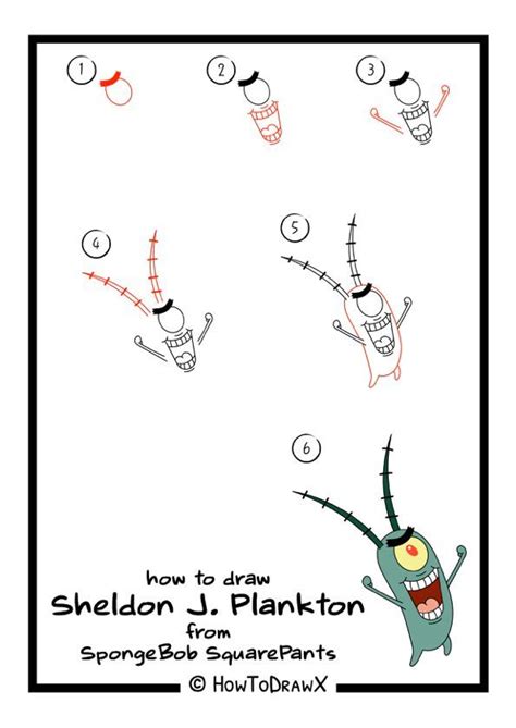 Drawing Lesson #96: How to Draw a Sheldon J. Plankton Step by Step in ...