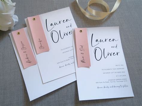 Simple Elegant Custom Name Tag Wedding Invitations - Etsy