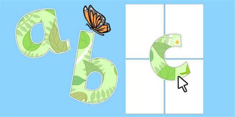 Editable Garden Themed Display Alphabet Numbers and Symbols Teaching ...