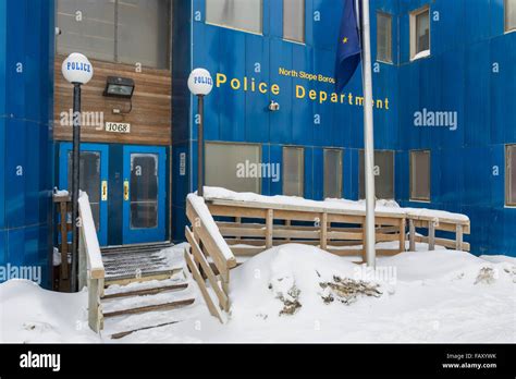 Exterior view of the North Slope Borough Police Department building, Barrow, North Slope, Arctic ...