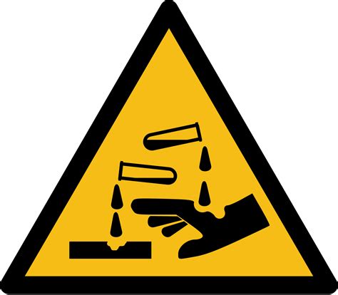 Corrosive Substance Warning Sign (ISO 7010) - Baden Consulting