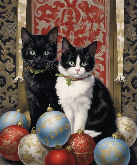 Christmas Cat Art Free Stock Photo - Public Domain Pictures