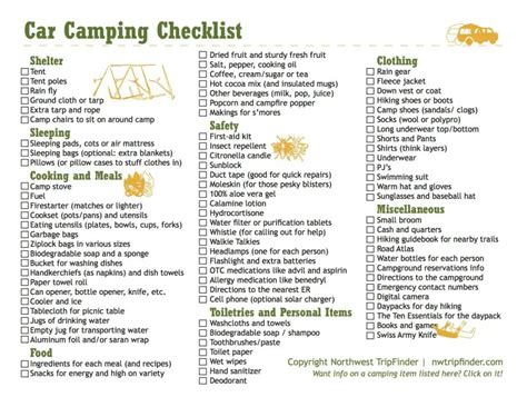 9 Helpful Car Camping Checklist | Kitty Baby Love