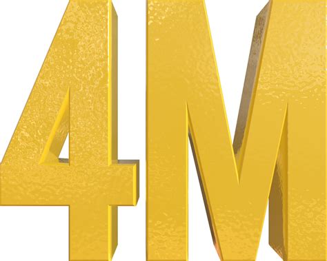 Number 4 Million Yellow Metal Paint 3D Render 16653007 PNG