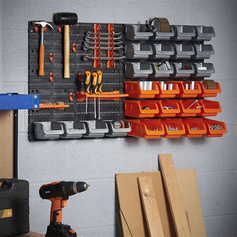 Garage Storage System Wall Mount Pegboard Hook Accessories Tool ...