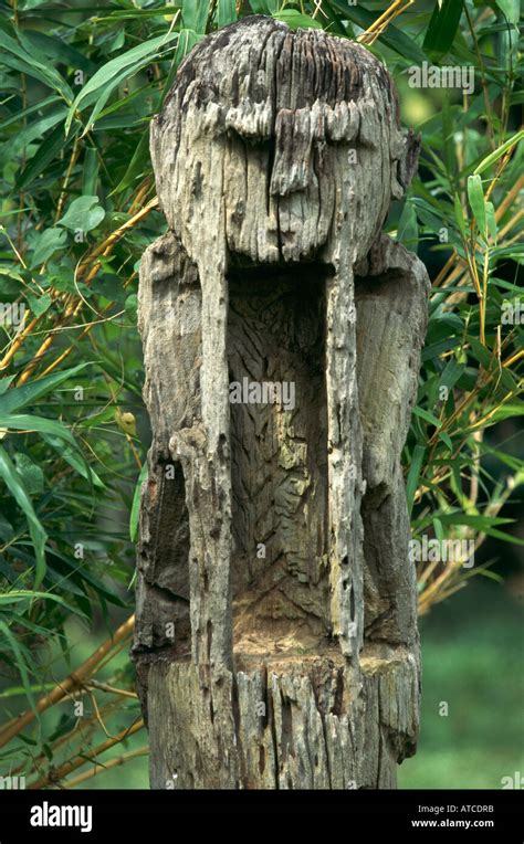 A Jarai spirit effigy weather worn near the provinial capital of Kontum in the Central Highlands ...