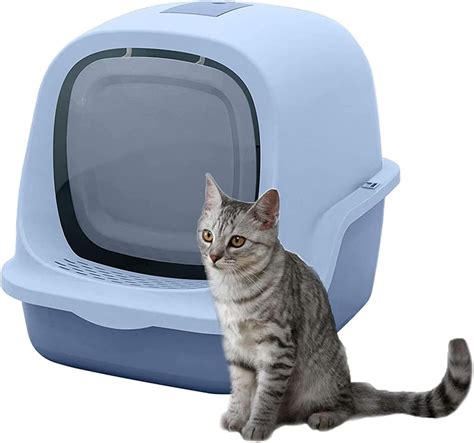 XIXIANDASHA Cat Litter Box with Lid, Cat Large Fully Enclosed Litter Box，with Lid Foldable Large ...