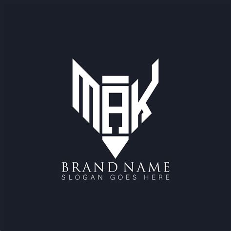 MAK letter logo design on black background. MAK creative monogram pencil book initials letter ...