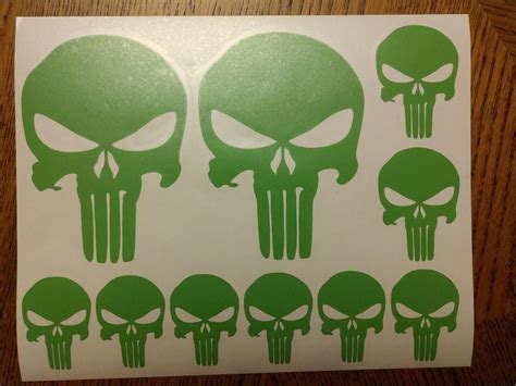 10 pack of Punisher Skull Vinyl Decal Window Stickers | Etsy