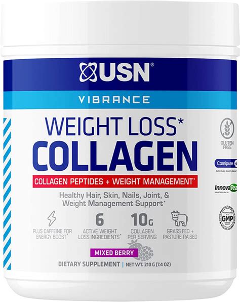 USN Weight Loss Collagen Supplement, Mixed Berry Flavor , 210 gr ...