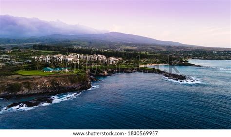 Kapalua Bay Aerial Sunset Maui Hawaii Stock Photo (Edit Now) 1830569957