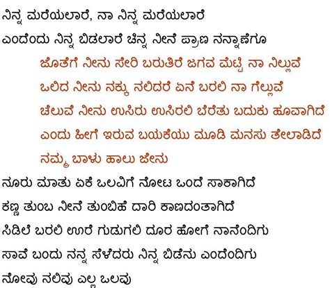 Kannada Madhura Geetegalu: Na ninna mareyalaare-Title song Lyrics