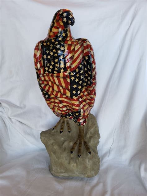 Flag-Wrapped Bald Eagle Perched Sculptur | Mercari | Bald eagle ...