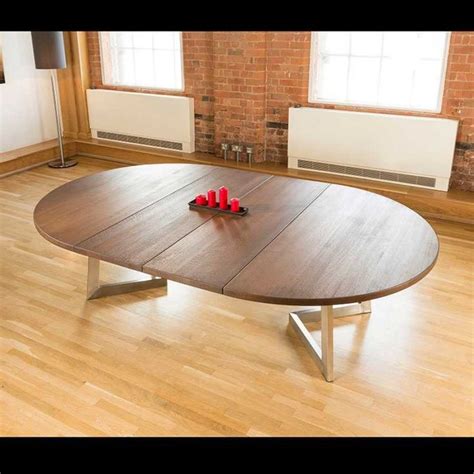 Massive 180-280cm Extending Luxury Round / Oval Dining Table Oak Brown | Oval dining room table ...