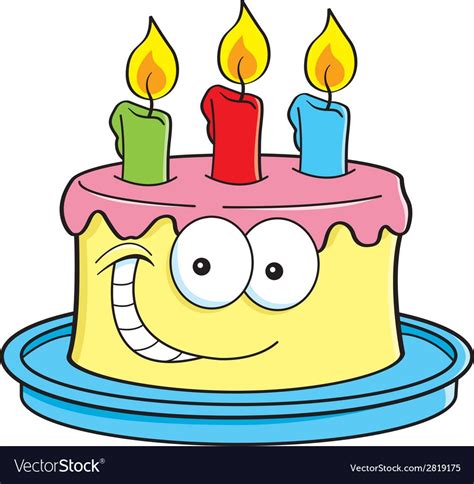 Cartoon cake with candles vector image on VectorStock | Cartoon cake, Cartoon birthday cake ...