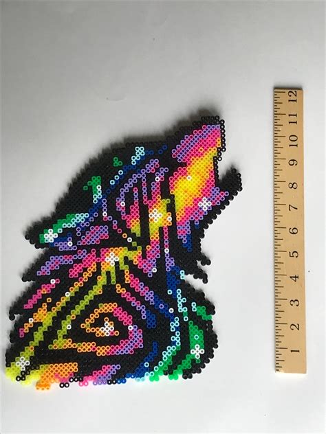 Rainbow Wolf Perler Bead | Etsy