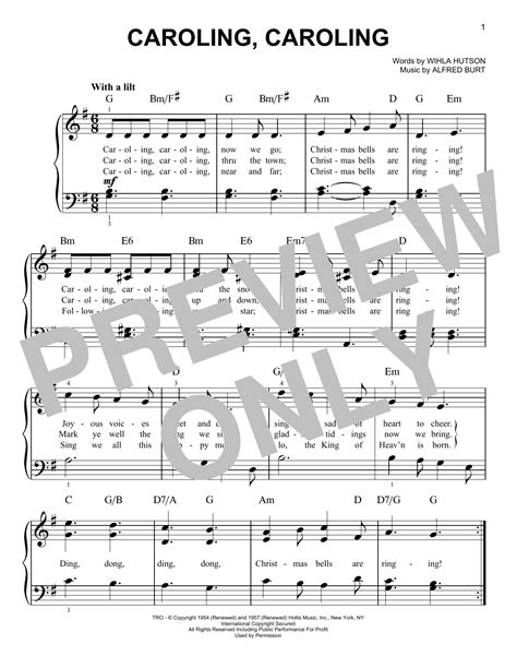 Caroling, Caroling sheet music by Nat King Cole (Easy Piano – 29176)