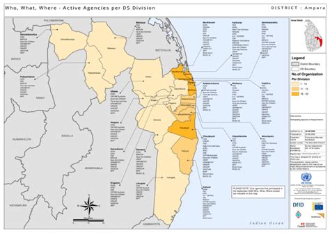 Sri Lanka: Ampara district - Who, what, where - Active agencies per DS ...