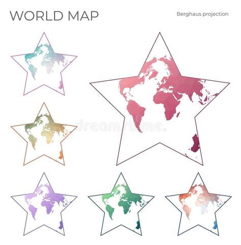 Low Poly World Map Set. stock vector. Illustration of poly - 173698140