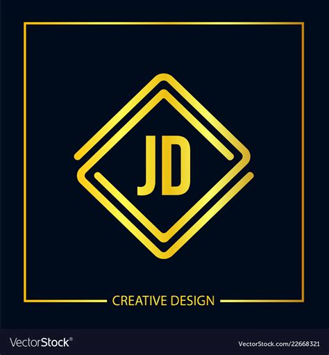 Initial letter jd logo template design Royalty Free Vector