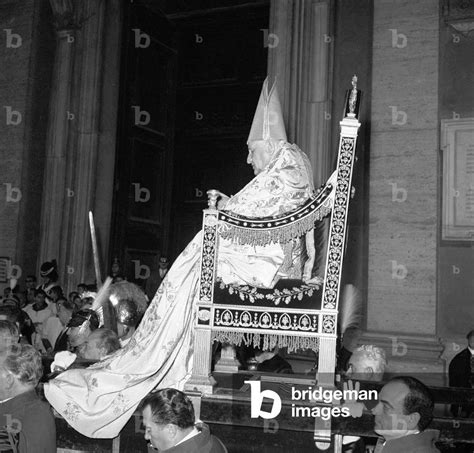 Image of Enthronement of Pope John XXIII, Vatican, 1958 (b/w photo)