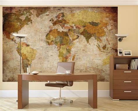 Mega World Map Large Antique Wall Mount Old Earth Picure Home Vintage Decoration | eBay