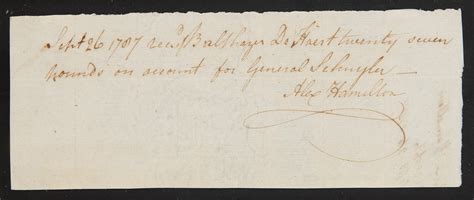 Alexander Hamilton Autograph Document Signed (One Week After Signing