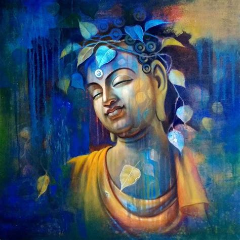 Buy Buddha-1 Painting with Acrylic on Canvas by Sanjay Lokhande ...