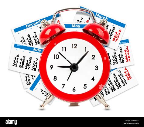 Alarm clock with calendar Stock Photo - Alamy