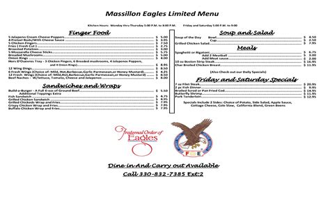 Eagles-Limited-Menu-1 - Fraternal Order of Eagles #190