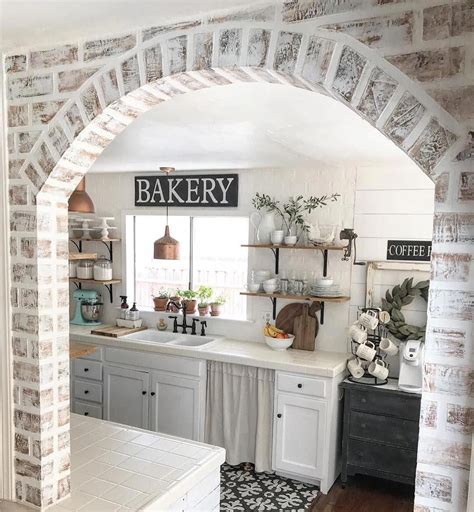 DIY Antique Kitchen #DIYAntiqueKitchen | Brick kitchen, Home kitchens ...