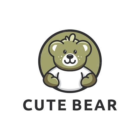 Premium Vector | Bear logo design cute cartoon vector template