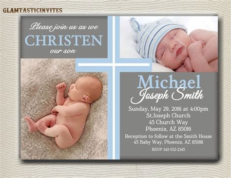 boy baptism invitations background | Baby dedication invitation ...