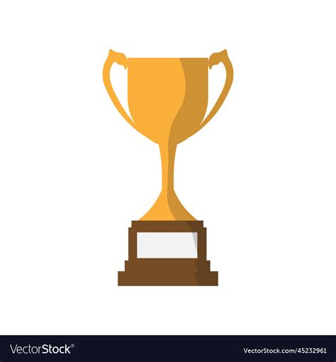 Gold flat trophy Royalty Free Vector Image - VectorStock