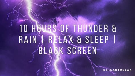 10 Hours Of Thunder & Rain | Relax & Sleep | Black Screen - YouTube