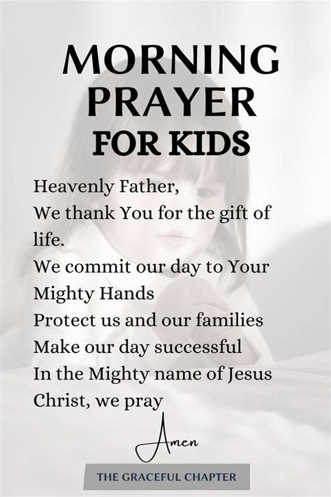 6 Simple Morning Prayers For Children - The Graceful Chapter | Morning prayer for kids, Prayers ...