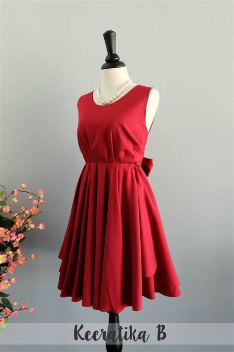 Red dress Blood red dress red party dress dark red prom dress