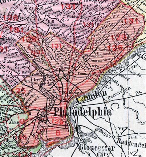 Philadelphia County, Pennsylvania 1911 Map by Rand McNally, PA