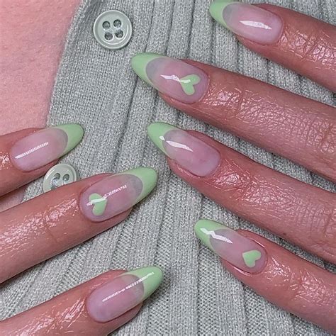 GEL-X NAILS (RIVERSIDE, CA) on Instagram: “I’m obsessed with green nails!! these are so adorable ...