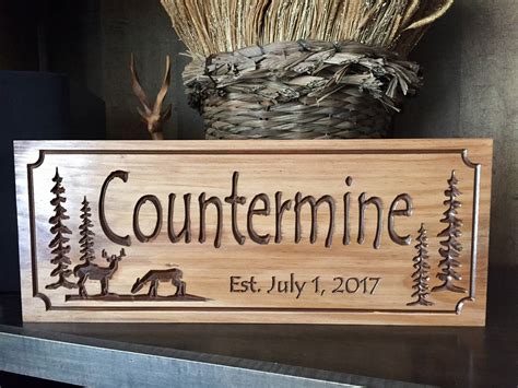 Personalized Cabin Signs Rustic Family Last Name Welcome Pine