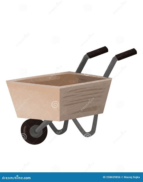 Cartoon Scene with Wheelbarrow Isolated Illustration Stock Illustration ...