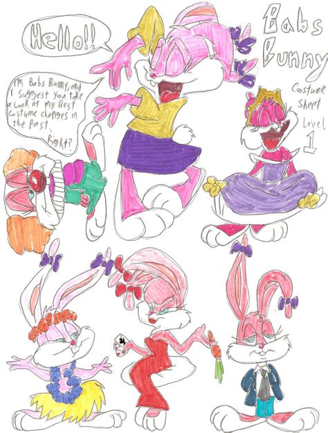 Babs Bunny Costume Sheet by ThrillingRaccoon on DeviantArt