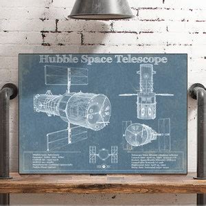 Hubble Telescope Blueprint Wall Art | Etsy