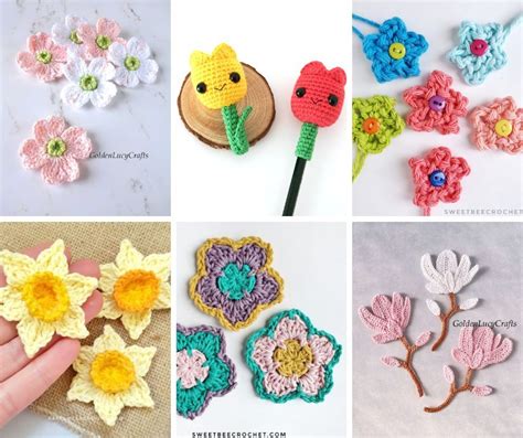 Free Crochet Flower Patterns for beginners quick and easy