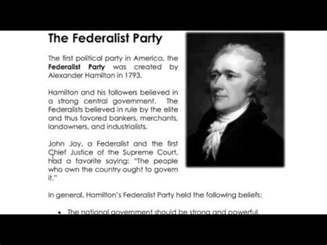 Hamilton's Federalist Party - YouTube