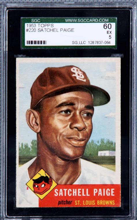 Satchel Paige graded rookie card (1953 Topps) | Baseball cards, Baseball cards for sale, Baseball