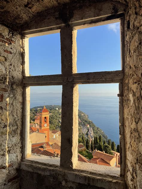 Old city of Roquebrune-Cap-Martin, as seen from its medieval chateau ...